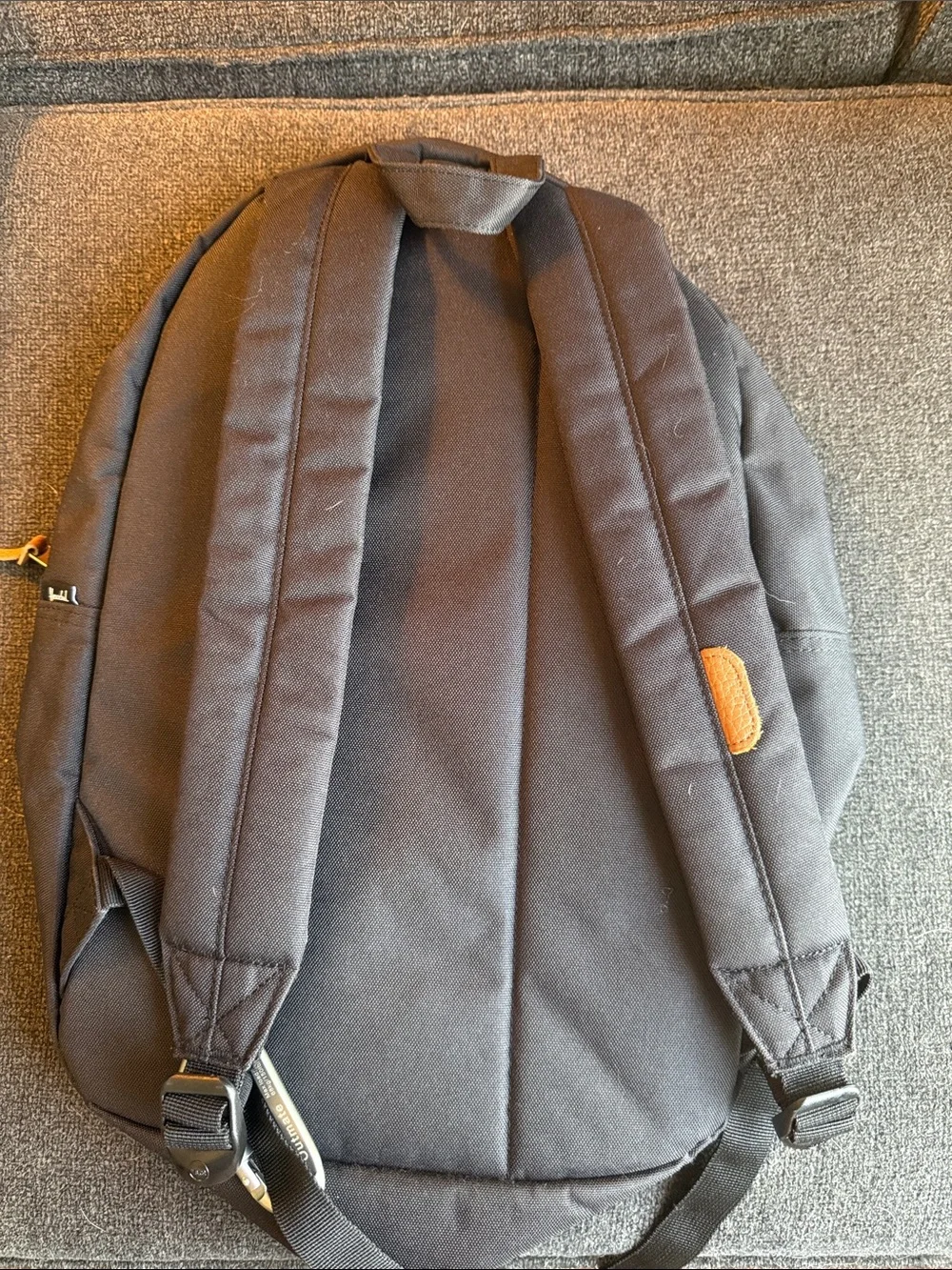 Herschel Supply Company Black Backpack with Gold Zippers and Tan Pulls